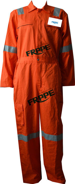 Orange Fr Reflective Lightweight Fr Coveralls For Oil Gas Industry 240gsm Fabric